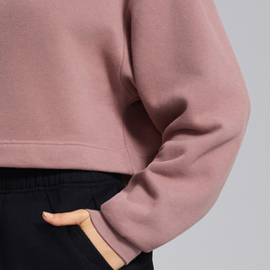 เสื้อฮู้ดดี้ผ้าฟลีซคุณภาพพรีเมียมจาก Ville Sports High Street สวมใส่สบาย ทรงหลวม ปลายแขนเสื้อแบบริบ สำหรับผู้หญิง - Product Image 5