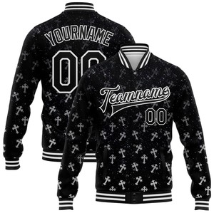 Custom Logo Embroidered Anti-Bacterial Stand Collar Men's Winter Cotton Varsity <b>Jacket</b> - Product Image 1
