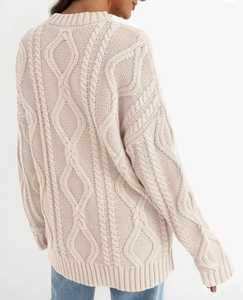 Manteau Cardigan Automne Hiver Femme avec Motif de Fleurs Brodées et Décoration de Boutons Pull Tricoté pour Streetwear - Product Image 2