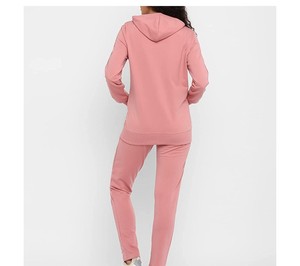 Conjunto Deportivo de Dos Piezas de Forro Polar para Mujer de Alta Calidad, con Media Cremallera, Logotipo Personalizado, Fabricación OEM, Algodón, Cálido para Invierno - Product Image 3