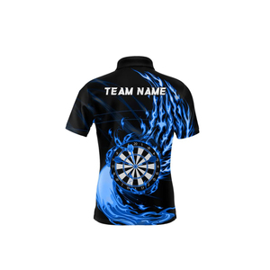 Diseñe sus propias camisas Diseño personalizado Camisetas Polo de Jersey de dardos de alta calidad con bolsillo Impresión de logotipo personalizado - Product Image 4