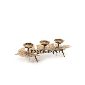 Bougeoir votif décoratif en métal design vintage enduit de poudre noire mate pour la décoration de la maison - Product Image 2