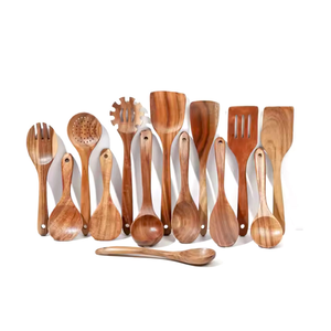 Natural Teak <b>Wooden</b> Classic Party Kitchen Utensil Set Spatula and <b>Spoon</b> for <b>Cooking</b> Eco-Friendly Utensils by Saniya Handicraft - Product Image 6