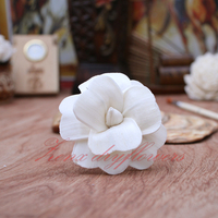 Meilleures ventes : Fleurs artificielles en bois de Sola faites à la main, écologiques - Camélia pour la décoration intérieure, Halloween, Noël (tailles 6/8/10cm) - Prix bas