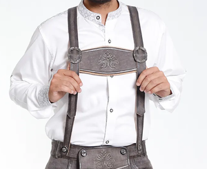 2025 pantalones de cuero bávaro personalizados para hombre 100% pantalones cortos de estilo callejero transpirables de ante de cabra para las estaciones de otoño - Product Image 2