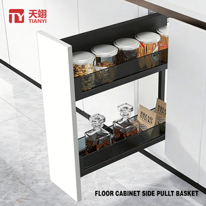 Organizador <span class=keywords><strong>de</strong></span> Especias Extraíble TIANYI <span class=keywords><strong>para</strong></span> Armario <span class=keywords><strong>de</strong></span> Cocina, Cesta Lateral Estrecha con Cajón <span class=keywords><strong>de</strong></span> Vidrio <span class=keywords><strong>de</strong></span> Cierre Suave - Product Image 1