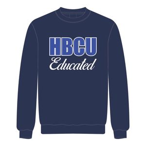 HBCU Educated Navy Blue Crewneck Sweatshirt Chenille Embroidery Greek Sorority Divine Nine Collegiate <b>Pride</b> Custom Logo Fashion - Product Image 2