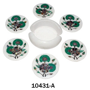 ชุดถาดรองแก้วหินอ่อนลายทะเลทำด้วยมือ6ชิ้นสำหรับตกแต่งบ้านและห้องครัวขายส่ง - Product Image 2