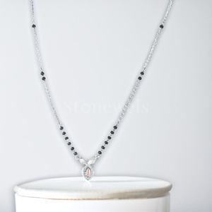 Stonewels Tilak <b>Double</b> Tone Diamond Mangalsutra Elegant Beads Chain for Weddings with Sparkling Two-Tone Gold Design - Product Image 4