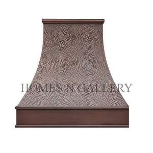 Campanas de Cocina de Cobre Antiguo Hechas a Mano, Personalizadas, Montadas en la Pared, con Correas y Rejillas de Ventilación con Remaches - Product Image 1