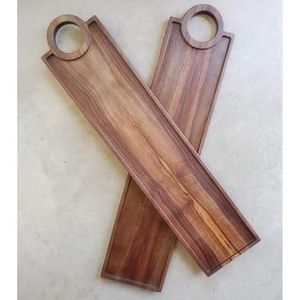 Bandeja de Servicio para Hostelería, Platos de Madera Natural con Asas, Bandejas de Madera de Acacia Hechas a Mano, Oferta Especial de Navidad - Product Image 3