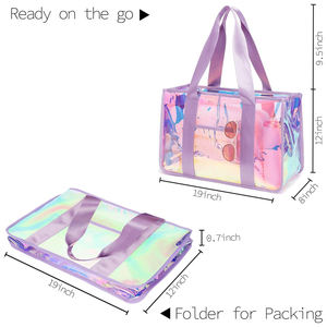 Bolso <span class=keywords><strong>de</strong></span> playa transparente grande impermeable <span class=keywords><strong>de</strong></span> TPU con cierre <span class=keywords><strong>de</strong></span> cremallera a prueba <span class=keywords><strong>de</strong></span> arena <span class=keywords><strong>para</strong></span> piscina <span class=keywords><strong>para</strong></span> mujer con asa lavable - Product Image 2