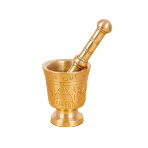Mortier en métal persan indien pour broyeur d'herbes pour écraser les pilules, les herbes, les légumes, le pilon et le broyeur - Product Image 2