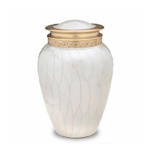 Urna de Metal clásica de estilo europeo, textura en relieve moderna, acabado de cobre brillante para funerales - Product Image 6