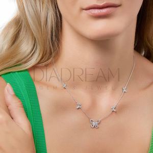 Collier papillon en argent Sterling 925 à la mode bijoux fins Moissanite diamant collier de mode cadeaux et fiançailles - Product Image 6