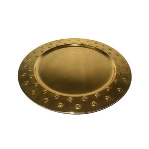 Cargador de mesa dorado de forma redonda martillado, placa de muestra con calidad Superior, vajilla, nuevo estilo - Product Image 4