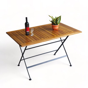REFORD 120x75cm <b>Folding</b> Outdoor <b>Table</b> Portable Rectangle Garden <b>Table</b> Made Melaleuca Wood CFD68075 for Courtyard Kitchen <b>Dining</b> - Product Image 1