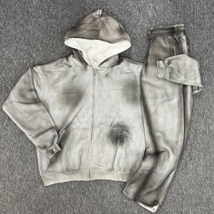 เสื้อฮู้ดมีซิปแบบมีซิปสำหรับผู้ชายผ้าฟลีซน้ำหนักมากโลโก้ตามสั่งแนวสตรีทแวร์ - Product Image 2