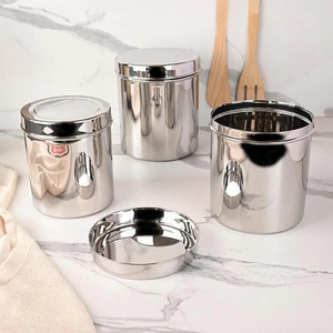 Pot de stockage en acier inoxydable de qualité supérieure pour une vie organisée Pot de stockage en acier inoxydable longue durée - Product Image 2