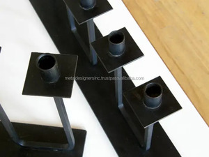 Ensemble de 2 bougeoirs décoratifs en fer forgé noir à 6 bras en métal forgé à la main pour la maison et les cadeaux de Noël - Product Image 4