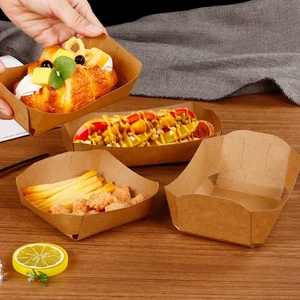 Vasos de papel desechables y reciclables para papas fritas, cajas de embalaje para pollo frito, cajas de comida para llevar gruesas, bandeja de papel - Product Image 2
