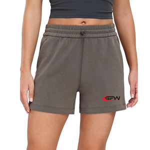 Shorts plissés élégants taille haute pour femme, style streetwear estival, en mélange doux de rayonne et de polyester - Product Image 1