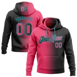 Directo industria al por mayor 3D bordado personalizado cosido blanco Azul Marino-rojo se desvanecen moda deportes pulóver Sudadera con capucha - Product Image 3