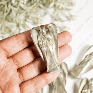 Hermosos ángeles pequeños de pirita de 2 pulgadas, cristales curativos naturales pulidos para decoración energética y meditación, a precio de mayoreo. - Product Image 5