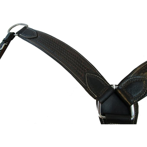 Collier de poitrine de cheval occidental de haute qualité 2026 artisanat baril en cuir noir usiné et plastron d'équitation de sentier - Product Image 6