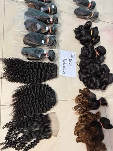 100% indien Temple cuticule aligné doux naturel bébé bouclés couleur claire non traité cheveux humains trame armure Extensions - Product Image 5