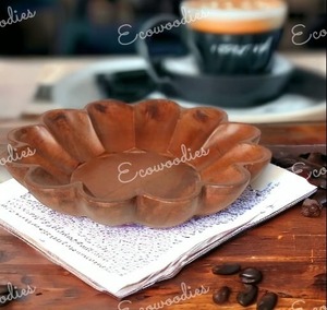 ชามไม้ไผ่ทำด้วยมือถาดไม้สำหรับอาหารหรือเครื่องดื่มสำหรับตกแต่งบ้านหรือใช้บนโต๊ะอาหาร - Product Image 2