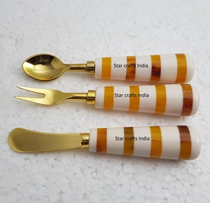 Juego de cubiertos de acero inoxidable de último diseño inspirado en miel y fruta, cuchara chapada en rosa, tenedor y cuchillo para cocina para volver a la escuela - Product Image 5