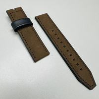 Bracelet de montre de remplacement en cuir souple Crazy Horse marron italien, fait main, de qualité supérieure, 22 mm, boucle ardillon, boucle fixe mobile 4-4 mm