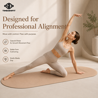 Umweltfreundliche Kapsel-Yogamatte in Wellen-Oval-Form, Rutschfeste Naturkautschuk-PU-Yogamatte, Maßgefertigt für Yoga-Studios