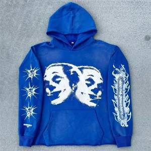 600 Gsm Acid Wash Heavyweight <b>Hoodies</b> Pullover Streetwear Patches Custom Embroidery Hoodie for Men - Product Image 2