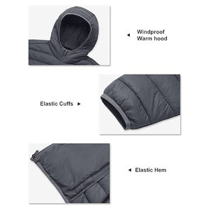 Veste matelassée élégante pour homme à capuche, coupe-vent, isolée thermiquement, pour la randonnée, le camping et les voyages par temps froid en plein air - Product Image 6