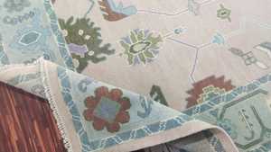 Alfombra de nudo hecha a mano anudada de lana de alta calidad Oushak nuevas alfombras bordadas modernas con patrón de forro de trabajo para sala de estar, dormitorios - Product Image 5