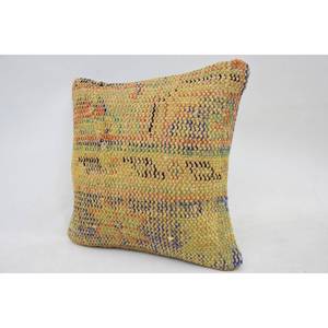 Multicolor lana Patchwork Kantha 14x14 pulgadas tejido decorativo almohada con patrón Vintage - Product Image 3