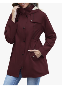 Abrigos Impermeables Largos con Capucha para Mujer, Cortavientos Forrados, Ropa Exterior, Directo de Fábrica, Nuevo Modelo, Bangladesh - Product Image 2