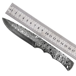 Acero de Damasco Hecho a Mano de 192 Capas, 25mm 95mm 58-62 HRC, Patrones de Gota de Lluvia Personalizables OEM, Cuchillo de Bolsillo para Supervivencia y Caza - Product Image 1