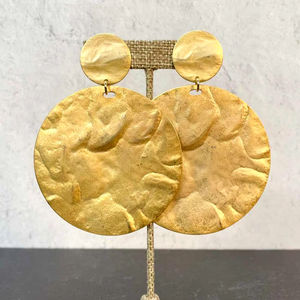 ต่างหูตอกชุบทองต่างหูทองเหลืองต่างหูแฟชั่นชุบทองหลายรูปทรงทำด้วยมือทองชุบด้วยงานฝีมือ - Product Image 1
