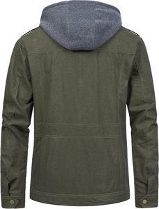 Veste en toile de coton de haute qualité à la vente chaude pour homme Logo personnalisé Poids lourd Travailleur Doublée Vêtements décontractés Vestes pour hommes - Product Image 2
