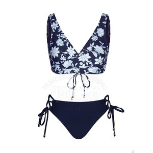 Conjunto de Bikini Personalizado para Mujer, 2 Piezas, Cintura Alta, Spandex/Poliéster, Transpirable, Ligero, Diseño Elegante y Moderno, para Playa de Verano - Product Image 5
