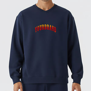 Sudadera con Capucha de Invierno de Color Sólido, Cuello Redondo, Estilo Holgado, 100% Algodón, Personalizada con Estampado, Gran Venta - Product Image 4