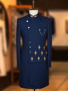 DECENT HAND EMBROIDERY on STYLISH SHERWANI & <b>PANT</b> & MATCHING SHOE WITH EMBELLISHED CRYSTAL GLASS BEADS,DABKA WORK=2024 - Product Image 2