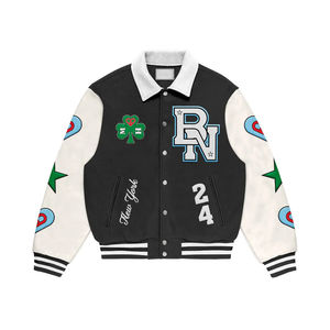 Veste universitaire en cuir de laine de haute qualité pour hommes, conception de letterman personnalisée, style universitaire, blouson d'extérieur, fabricant OEM ODM - Product Image 5