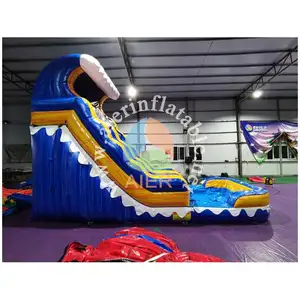 Diskon besar 18 kaki perosotan air ombak biru tiup dengan taman air kolam hiburan untuk anak-anak