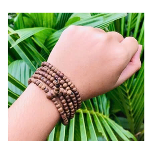 Pulsera de madera de agar de lujo 16MM-18MM cuentas de madera de Oud Natural estilo budista Vintage joyería de moda regalo OEM marca de Vietnam - Product Image 3