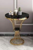 Tables basses décoratives noires or royal Table d'appoint pour la maison Table basse d'appoint de style indien personnalisée en métal occidental