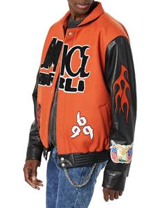 Veste universitaire pour homme en coton 100% avec broderie personnalisée, style lettreman, col décontracté d'hiver, polaire chaud en laine, antibactérien - Product Image 3